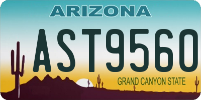 AZ license plate AST9560