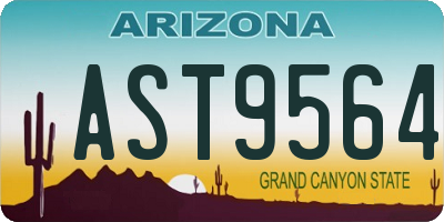 AZ license plate AST9564