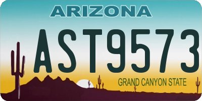 AZ license plate AST9573
