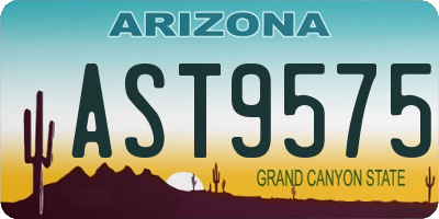 AZ license plate AST9575