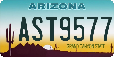 AZ license plate AST9577