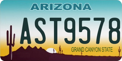 AZ license plate AST9578