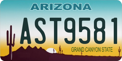 AZ license plate AST9581