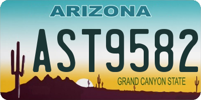AZ license plate AST9582