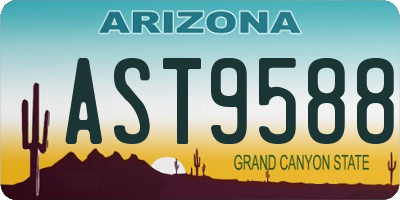 AZ license plate AST9588