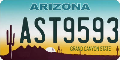 AZ license plate AST9593