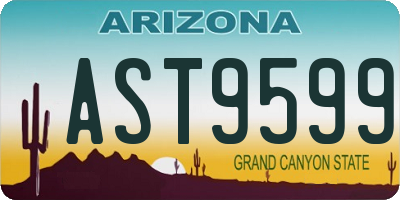 AZ license plate AST9599