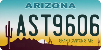 AZ license plate AST9606