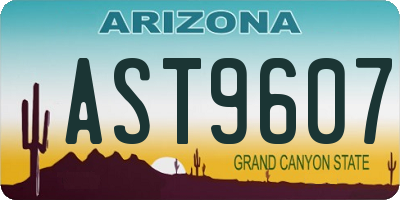 AZ license plate AST9607