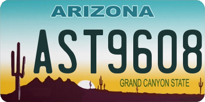 AZ license plate AST9608