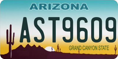 AZ license plate AST9609