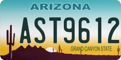 AZ license plate AST9612