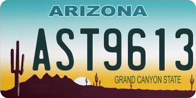 AZ license plate AST9613