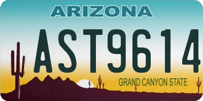 AZ license plate AST9614