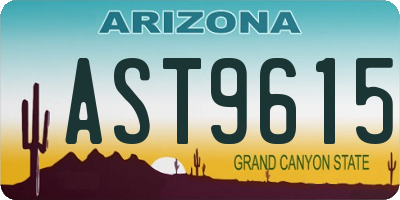 AZ license plate AST9615