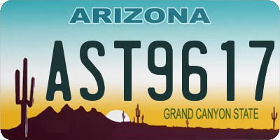 AZ license plate AST9617