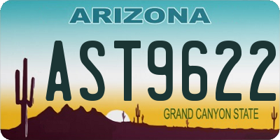AZ license plate AST9622
