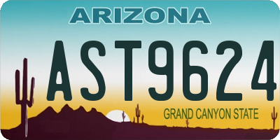 AZ license plate AST9624