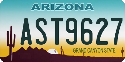 AZ license plate AST9627