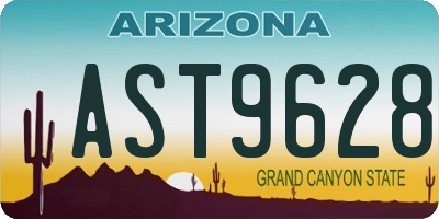 AZ license plate AST9628