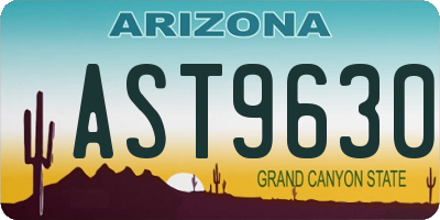 AZ license plate AST9630
