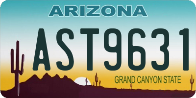 AZ license plate AST9631