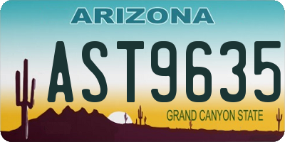 AZ license plate AST9635