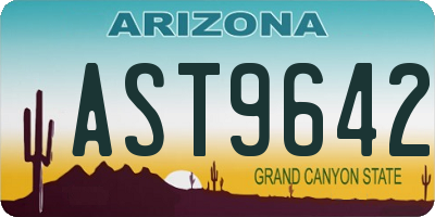 AZ license plate AST9642