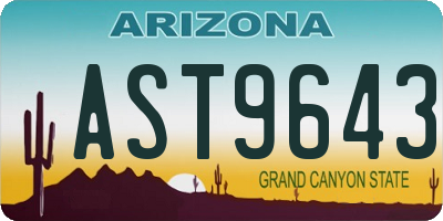 AZ license plate AST9643