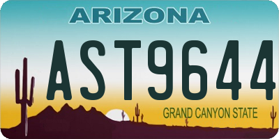 AZ license plate AST9644