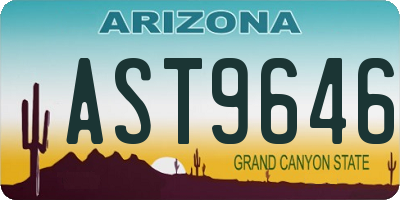 AZ license plate AST9646
