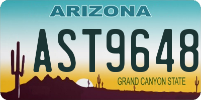 AZ license plate AST9648