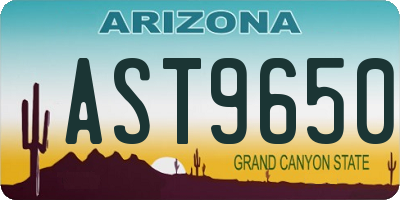 AZ license plate AST9650