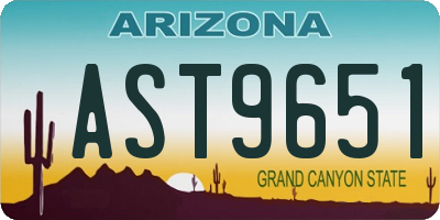 AZ license plate AST9651