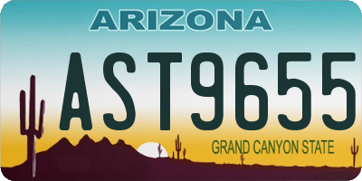 AZ license plate AST9655