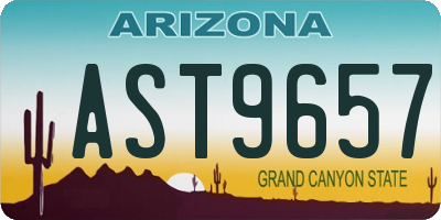 AZ license plate AST9657