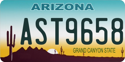 AZ license plate AST9658