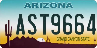 AZ license plate AST9664