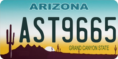 AZ license plate AST9665