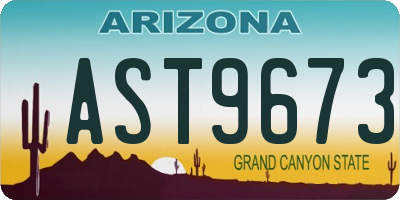 AZ license plate AST9673