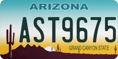 AZ license plate AST9675