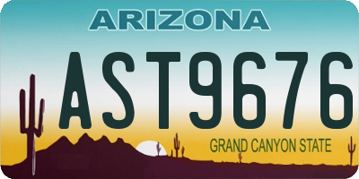 AZ license plate AST9676