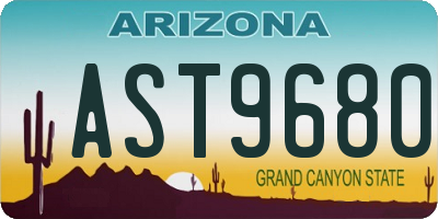 AZ license plate AST9680
