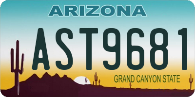 AZ license plate AST9681