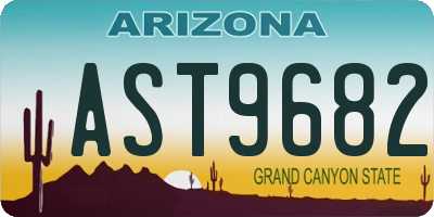 AZ license plate AST9682