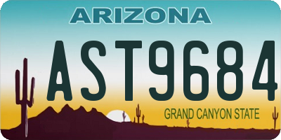 AZ license plate AST9684