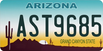AZ license plate AST9685