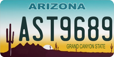 AZ license plate AST9689