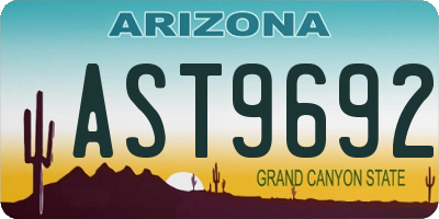 AZ license plate AST9692