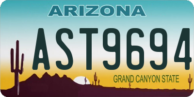 AZ license plate AST9694